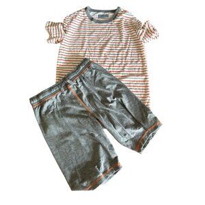 Eddie Bauer Youth Striped Short Pajama Set M (10/12) Soft Flame Resistant